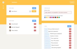 The admin dashboard
