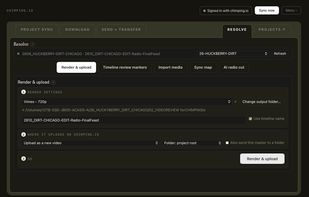 chimping.io desktop app - connection with davinci resolve for exports and upload directly to the video review site