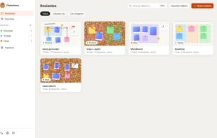 Boards overview grouped by category, with live thumbnails.