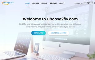 Choose2fly.com Desktop landing page