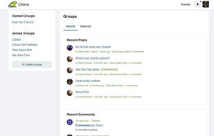 Groups recent activity feed