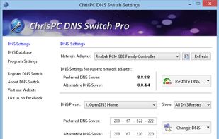ChrisPC DNS Switch screenshot 2