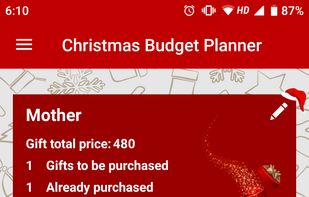 Christmas Budget Planner screenshot 2