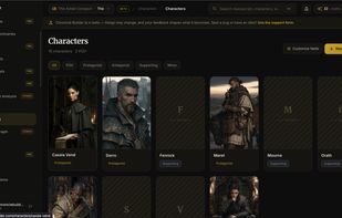 Characters screen