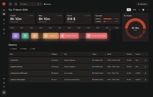 High-Fidelity Activity Tracking. See your entire day at a glance with a color-coded timeline designed for deep work and focus management.