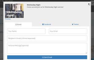 Preview and send ecards via email and social media