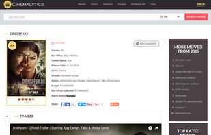 Cinemalytics - The Bollywood Movie Database screenshot 1
