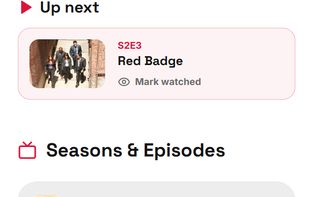 Episode-level progress for series, with up next and per-season tracking