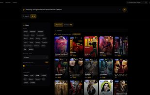 AI semantic search: describe a vibe ("satisfying revenge thriller") and get AI-reranked matches — Oldboy, Kill Bill, I Saw the Devil, Martyrs.
