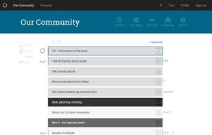 A view of the task list.