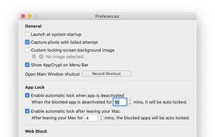 Cisdem AppCrypt for computer - the Preferences window