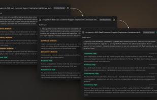 A separate evaluator model audits every finished document for confidence, consistency, completeness, and freshness. Citaria revises what the audit flags and audits again — and every edit is marked for your review.