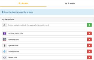 A close up view of the blocklist.