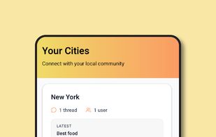 Screen showing which cities you have joined. 
