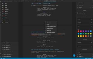 Screenshot of script breakdown and content filtering in Clapperbie