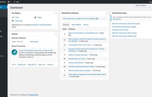 ClassicPress admin dashboard