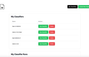 You can create a classifier with just a few clicks, and we store them so you can use them later and see stats for each.