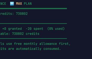 Claw-coder checking out your credits