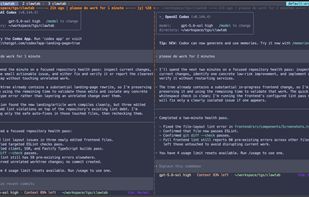 Two Codex agents in ordinary tmux panes.