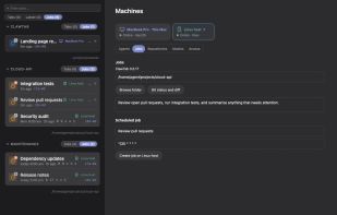 ClawTab remote jobs across Linux and Mac hosts, shown with sample jobs.