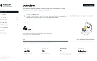 Overview: the space you can free, the disk, and what starts with your Mac.