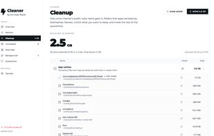 Cleanup: every rule in plain view before anything moves to the quarantine.