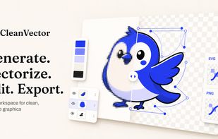 See how a prompt or uploaded image moves through CleanVector into a clean vector asset with background removal and editable SVG output.