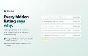 Nothing is ever deleted or hidden only collapsed. Easy view with a click of a button.