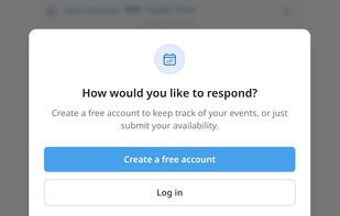 Guests choose how to respond: create an account or continue without one