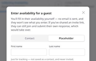 Hosts can enter availability on behalf of a guest who never replies