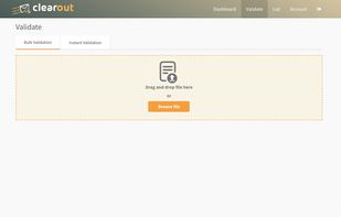 Bulk email upload option for verification and cleanup