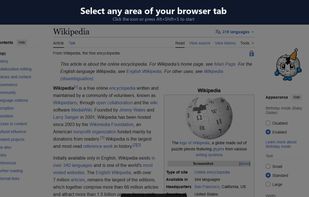 Select any area of your browser tab to capture