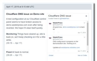 Dedicated event page with Twitter feed, event updates and Disqus comments enabled