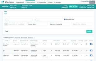Cledara Subscription screen