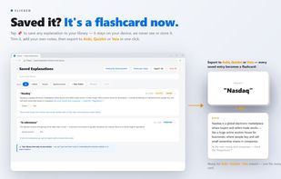 Every saved explanation lands in your private library — edit it, file it into folders, export to Anki, Quizlet, or Vaia.