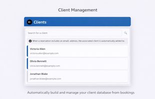 Client management interface in ClicknBook scheduling software