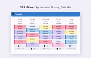 Appointment scheduling calendar in ClicknBook booking software
