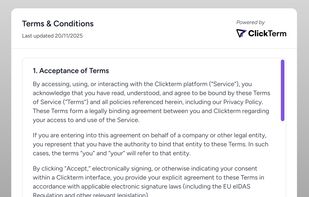 User-side clickwrap agreement