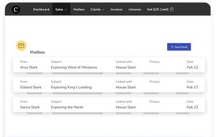 Integrated mailbox that lets you track the sent emails 
