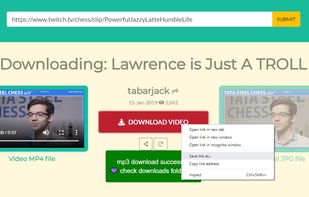 in process of downloading twitch video clip