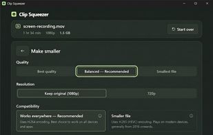 Make smaller - options page