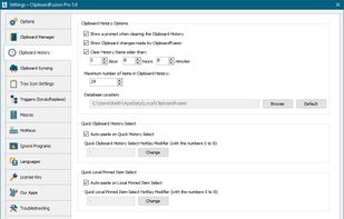 Settings > Clipboard History Tab