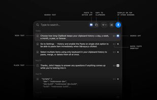 Text and RTF items