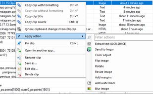 context menu options on image