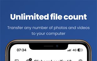 A clipboard holding 251 photos and videos. No limit on how many files you can send.