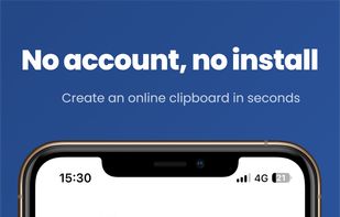 The home page: create a clipboard or open an existing one by name. No account, no install.