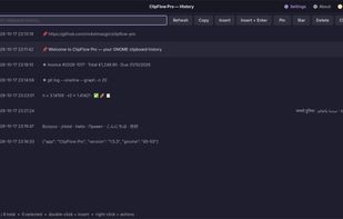 History window with your clipboard history