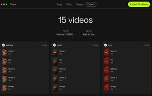 One export: a whole batch of ads