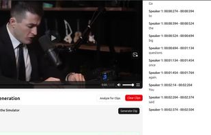 Get Transcription and AI segregated clips