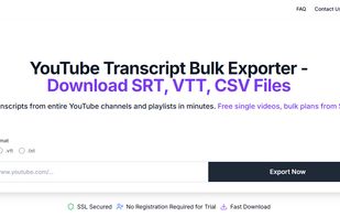 Extract Youtube transcripts from playlists & channels in SRT, VTT, CSV, TXT.
